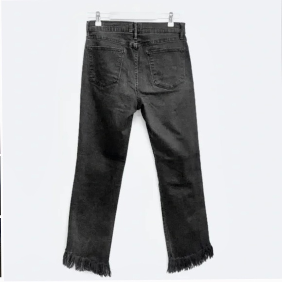 FRAME DENIM Le High Straight Shredded Raw Hem in Noir Size 29 - Picture 4 of 12